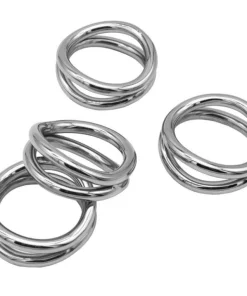 Godinger (GOD) TWISTED LOOP NAPKIN RING SET SILVER