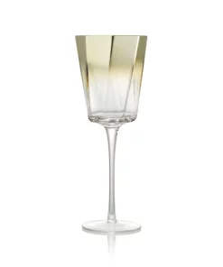 Kim Seybert DRINKWARE HELIX GOLD GLASSWARE