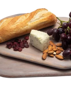 BIDK Home ACACIA WOOD CHEESEBOARD WITH LEATHER STRAP SERVING