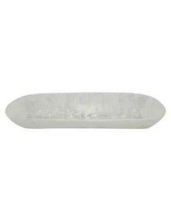 Nashi Home SWIRL RESIN BOAT BOWL WHITE