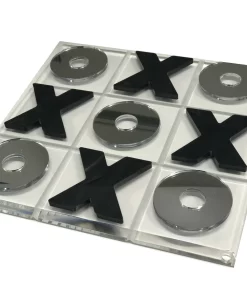 EYE CANDY ACRYLIC TIC TAC TOE SET | CHARCOAL & MIRROR