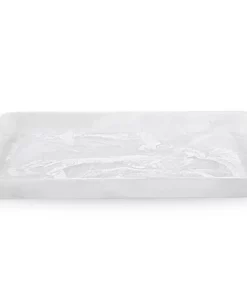 Nashi Home SWIRL RESIN RECTANGLE TRAY | WHITE | VARIOUS SIZES