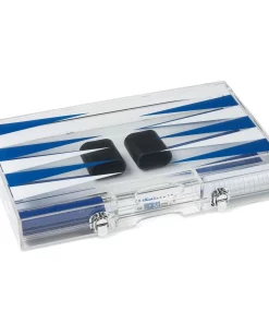 Wilouby International LUCITE BACKGAMMON SET | SMALL | DARK BLUE