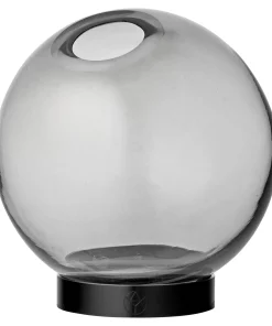 AYTM/GRAN LIVING APS GLASS ORB VASE | BLACK BASE -