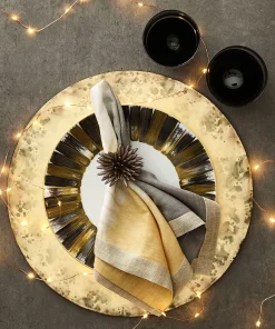 Kim Seybert THE TABLE SOLSTICE NAPKIN GREY & BEIGE