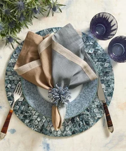 Kim Seybert DIP DYE NAPKIN GREY & TAUPE
