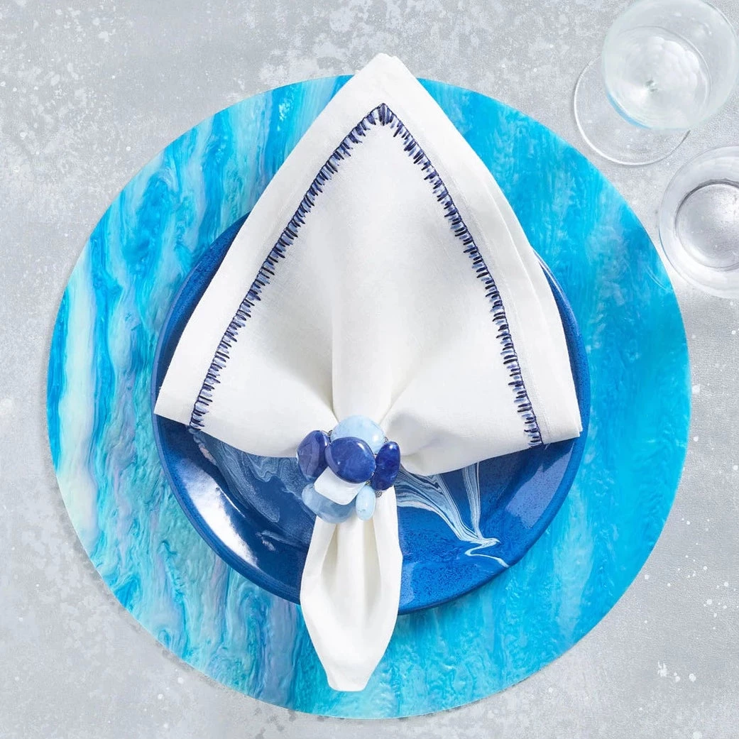 Kim Seybert MIRAGE PLACEMAT AQUA THE TABLE