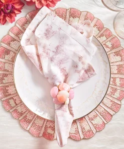 Kim Seybert THE TABLE SEA STONE NAPKIN RING SET BLUSH