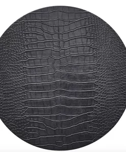 Kim Seybert THE TABLE CROCO PLACEMAT CHARCOAL