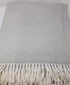 A Soft Idea LIGHT GREY & IVORY THROW | NO MONOGRAM THE HOME