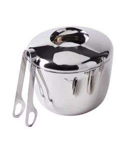 Georg Jensen Inc WINE & BAR SKY ICE BUCKET & ICE TONG SET BY GEORG JENSEN