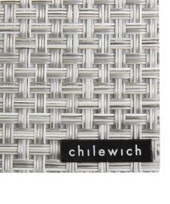 Chilewich THE TABLE BASKETWEAVE PLACEMAT | WHITE & SILVER | SQUARE