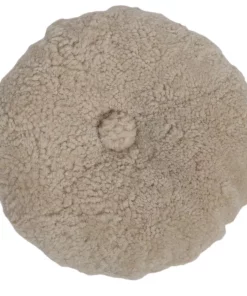 Natures Collection THE HOME SHEEPSKIN BUTTON PILLOW PEARL