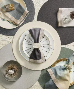 Kim Seybert THE TABLE DIP DYE NAPKIN GREY & BLACK