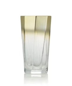 Kim Seybert DRINKWARE HELIX GOLD GLASSWARE