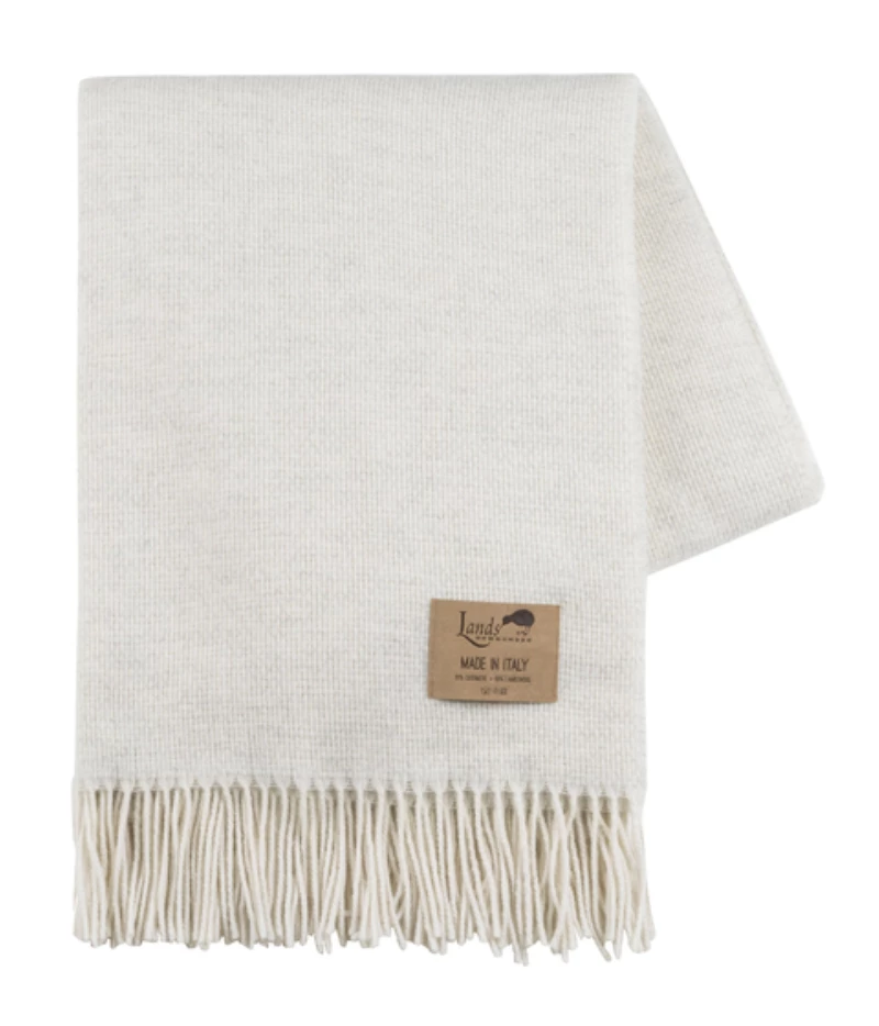 Lands Downunder JUMO CASHMERE THROW | HEATHERED IVORY THE HOME