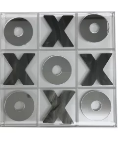 EYE CANDY ACRYLIC TIC TAC TOE SET | CHARCOAL & MIRROR