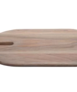 BIDK Home ACACIA WOOD CHEESEBOARD WITH LEATHER STRAP SERVING