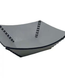 MooMoo Designs LEATHER STITCHED TRAY SET GREY