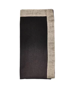 Kim Seybert THE TABLE DIP DYE NAPKIN GREY & BLACK