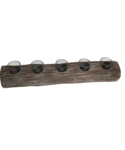 Sagebrook Home WOOD TEALIGHT HOLDER | GRAY