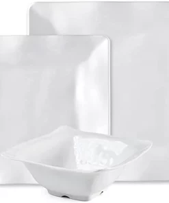Q Squared RUFFLE MELAMINE SQUARE DINNERWARE