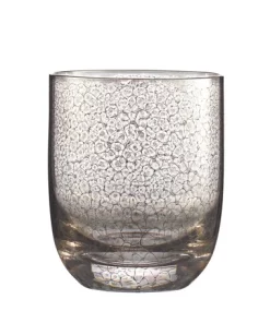 Kim Seybert CRACKLE PLATINUM GLASSWARE | SET OF 4 DRINKWARE