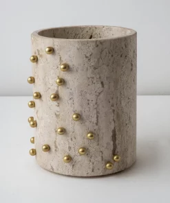 CDMX Design CONFETTI TRAVERTINE VASES