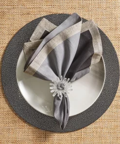 Kim Seybert THE TABLE DIP DYE NAPKIN GREY & BLACK