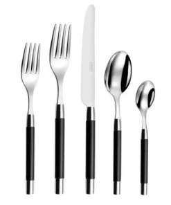 Capdeco/BIA Cordon Bleu CONTY 5 PIECE FLATWARE SET | BLACK WOOD