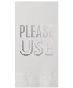 Print Appeal BATH GUEST HAND TOWELS PACK | PLEASE USE | SILVER