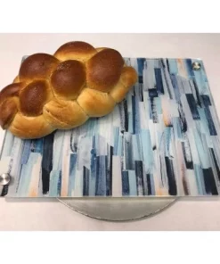 EYE CANDY RAISED SERVING BOARD | PAINT STROKE BLUE JUDAICA