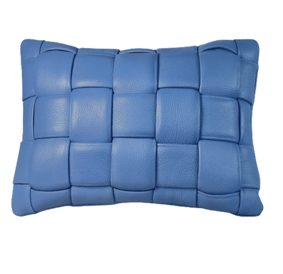 Koff WOVEN LEATHER PILLOW | DENIM | MINI