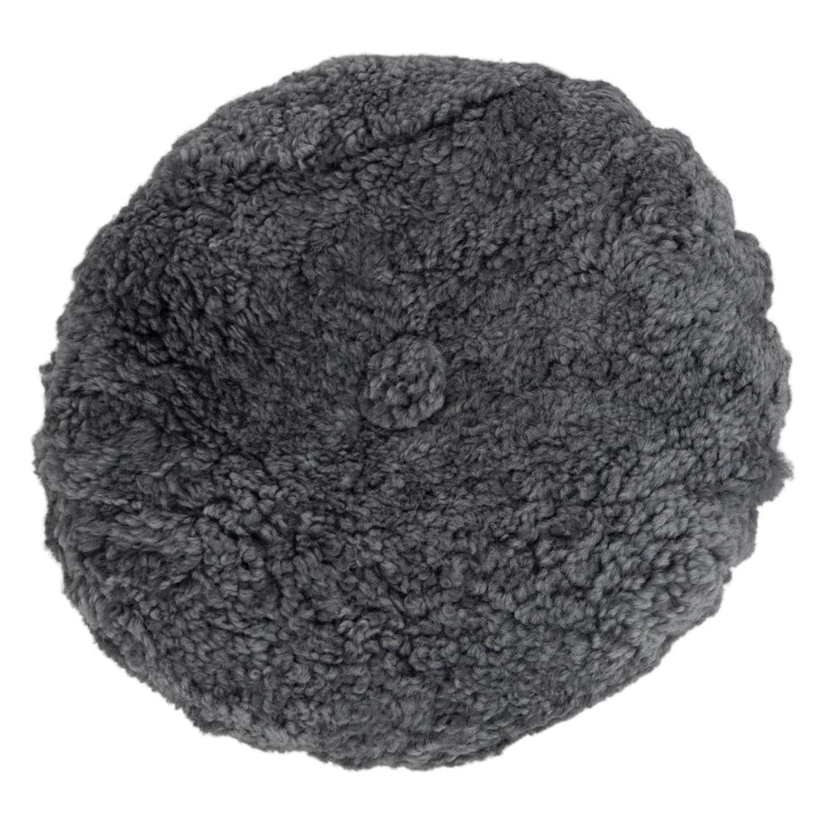 Natures Collection THE HOME SHEEPSKIN BUTTON PILLOW GREY