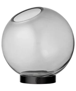 AYTM/GRAN LIVING APS GLASS ORB VASE | BLACK BASE -