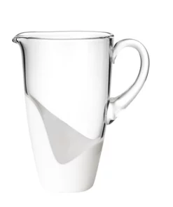 Kim Seybert VAGUE GLASS PITCHER WHITE & CLEAR PITCHERS