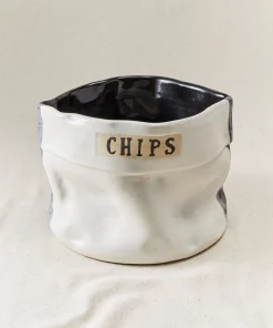 Style Union Home SERVING CERAMIC CHIP BOWL | BLACK & WHITE