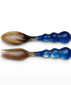 Lily Juliet SERVING MARDI GRAS RESIN SERVERS COBALT BLUE