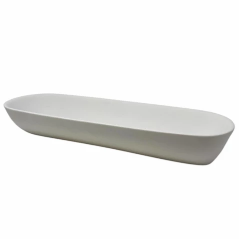 Nashi Home BOWLS & CENTERPIECES LUXE RESIN BOAT BOWL WHITE LARGE