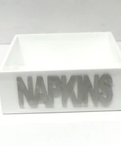 EYE CANDY ACRYLIC NAPKIN HOLDER | LUNCHEON SIZE | SILVER MARBLE EYE CANDY ACRYLIC By CH