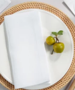 Saro Trading Company PLAIN LINEN NAPKIN WHITE THE TABLE