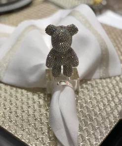 Julian Mejia BLING BEAR NAPKIN RING | CLEAR CRYSTAL THE TABLE