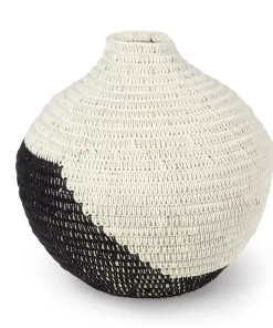 Palecek SEAGRASS BLACK AND WHITE VIGGO URNS