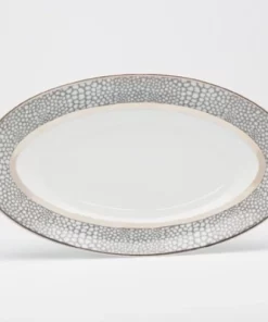 Philippe Deshoulieres BIA THE TABLE MAKASSAR GRAY & PLATINUM | ROYAL LIMOGES