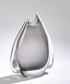 Global Views SMOKEY FIN VASE GREY THE HOME