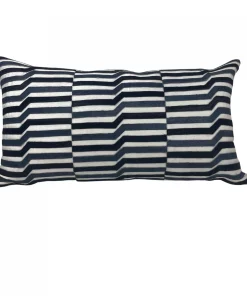Callisto Home GEOMETRIC VELVET & HIDE PILLOW 14 X 24