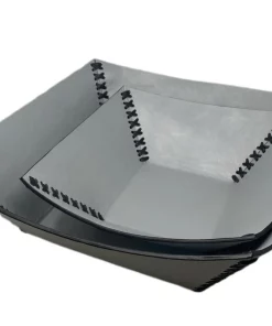 MooMoo Designs LEATHER STITCHED TRAY SET GREY