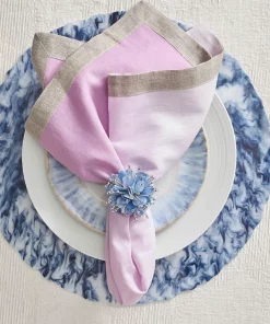 Kim Seybert THE TABLE WAVES PLACEMAT WHITE & NAVY