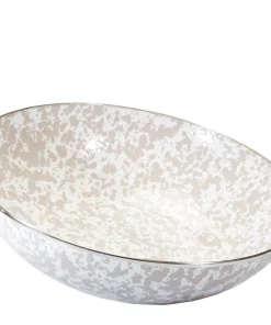 Golden Rabbit SERVING ENAMEL CATERING BOWL TAUPE