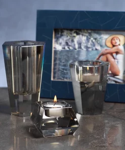 Zodax RITA CRYSTAL TEALIGHT HOLDER | SMOKE